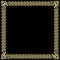 Decorative luxurious golden frame on black background. Square border with 3d embossed effect in art deco style. Elegant