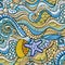 Decorative marine sealife ethnic background