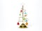 Decorative Metal Christmas tree with plastic decorations of different colors in shape of diamonds