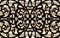 Decorative metal lattice with interior backlight. Black lattice on a beige background