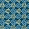 Decorative Modern simple geometric vector seamless pattern with yellow and blue flowers.D