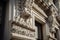 decorative molding and carvings adorn the exterior of a historic building