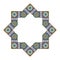 Decorative octagonal star with an ornament in Arabic style