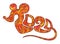 Decorative orange font 2020 mouse