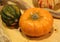 decorative orange pumpkin and other pumpkins to adorn the house