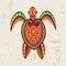 Decorative ornamental sea turtle Tribal ethnic