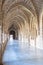 Decorative ornate arch tunnel of the Stone Monastery of Piedra in Zaragoza, Spain