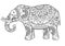 Decorative outline elephant