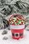 Decorative pail of Christmas candy