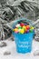 Decorative pail of Christmas candy