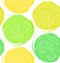 Decorative paint pattern. Vector seamless texture with green circles.