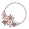 Decorative pastel round border with tenderness wild rose flowers