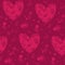 Decorative pattern of purple hearts