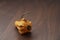 Decorative pear pumpkin on wood table