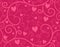 Decorative Pink Hearts Vine Background