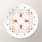 Decorative plate with beautiful symmetrical floral ornament. Vector illustration