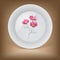 Decorative plate with bouquet of pink summer