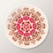 Decorative plate with bright floral mandala. Colorful round ornament. Vector illustration