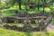 Decorative pond and small wooden pavilion