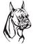Decorative portrait of Dog Boxer vector illustration
