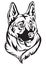 Decorative portrait of German shepherd vector illustration