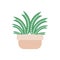 Decorative potted leaves plants flat icon