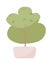 Decorative potted tree semi flat color vector object