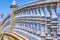 Decorative railing in the Plaza de Espana in Seville, Spain