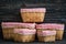 Decorative Rattan Baskets with Pink Lining Fabric