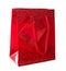 Decorative red gift bag with flower ornaments
