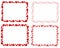 Decorative Red Rectangle Hearts Borders