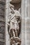 Decorative Religious figure at facade of the Cathedral of Milano, Milan, Italy