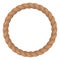 Decorative rope frame. Cord circle. Jute round border