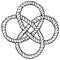 Decorative rope knot line art