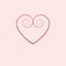 Decorative rose gold heart icon. glitter logo, love symbol on white background. use in decoration, design as the emblem. vector i
