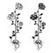 Decorative roses with sword. Blade entwined roses. Floral design