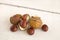 Decorative rustic autumn still life with chestnuts