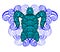 Decorative Sea Turtle Turquoise Oceanlife Vector Art. Vector illustration