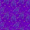 Decorative seamless abstract pattern with lines of curls of sprockets on trendy ultra violet background in modern coloring