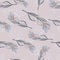 Decorative seamless nature pattern with random contoured grey flowers shapes. Background with splashes
