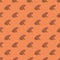 Decorative seamless pattern with amphibian frog silhouettes. Pastel coral background. Kids print