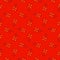 Decorative seamless pattern in geometric style with orange four-leaf clover shapes. Red background