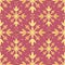 Decorative seamless pattern vector with gold openwork ornament looks like a flower on a pink background. Abstract pattern for