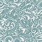 Decorative seamless pattern vector with openwork flower ornament on a blue background. Abstract pattern for design cards,