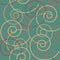 Decorative seamless pattern. Vintage turquoise background with multicolor swirls.