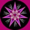 Decorative seven-pointed stars Mandala with a hearts in a purple colors
