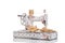 Decorative sewing machine on a white background