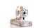 Decorative sewing machine on a white background