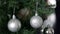 decorative silver balls at new year