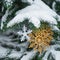 Decorative snowflake on the Christmas tree